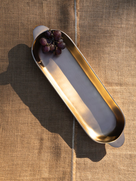 Antique Brass Long Trays Set of 2 - Sumiye Co