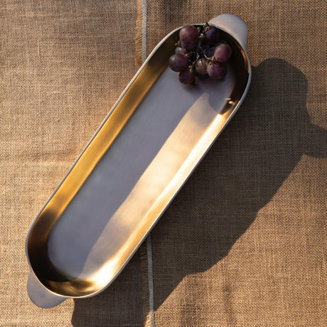 Antique Brass Long Trays Set of 2 - Sumiye Co