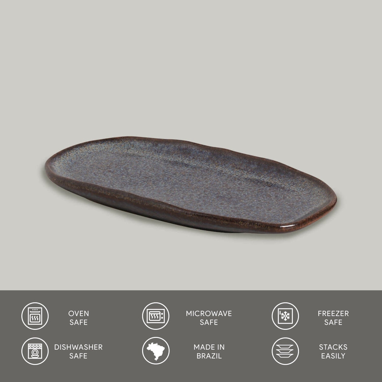 Shallow Organic Oval Platter Small Set of 4
