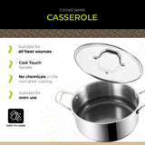 BE | LIVING CIRCLAD Series Casserole with Lid 5 qt / 8.5"/ 24 cm