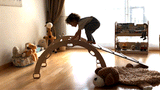 Montessori Climbing Set (3 Pieces)| Pikler Triangle, Climbing Arch & Ramp-2