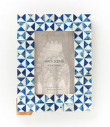 Varuna 4x6 Cobalt Picture Frame - Fair Trade Carved Bone - Sumiye Co