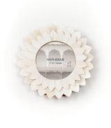 Amalesh Bloom 3x3 Cream Round Picture Frame - Carved Bone - Sumiye Co