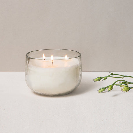 Filled Triple-Wick Candle Bowl
