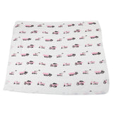 Pink Digger and White Bamboo Muslin Newcastle Blanket-2