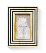 Rajiva 4x6 Black & Cream Picture Frame - Fair Trade Carved Bone - Sumiye Co