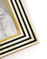Rajiva 4x6 Black & Cream Picture Frame - Fair Trade Carved Bone - Sumiye Co
