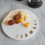 Moon Phase Serving Board - Brass & Marble