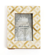 Dari Sandstone Mosaic 4x6 Picture Frame - Hand Carved Bone - Sumiye Co