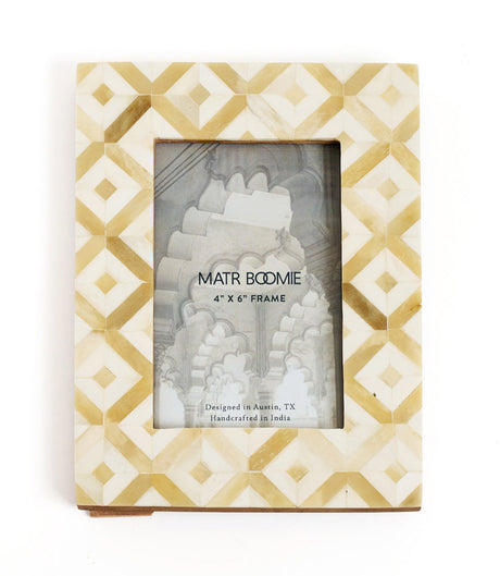 Dari Sandstone Mosaic 4x6 Picture Frame - Hand Carved Bone - Sumiye Co
