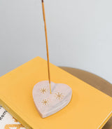 Jaipuri Heart Incense Holder - Pink Carved Marble by Matr Boomie - Sumiye Co