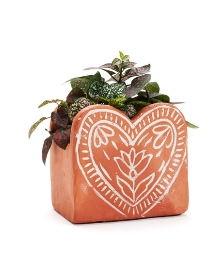 Vasanta Heart Planter with Drainage - Terracotta by Matr Boomie - Sumiye Co