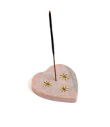 Jaipuri Heart Incense Holder - Pink Carved Marble by Matr Boomie - Sumiye Co