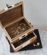 Indukala Crescent Moon Tiered Jewelry Box - Bone, Wood, Brass by Matr Boomie - Sumiye Co