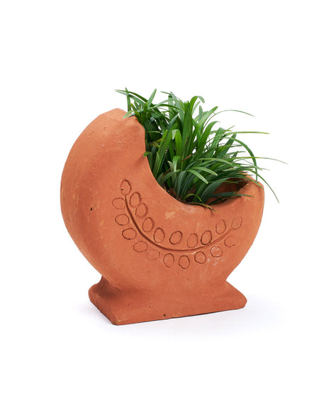 Rakshana Cresecent Moon Plant Pot - Terracotta by Matr Boomie - Sumiye Co