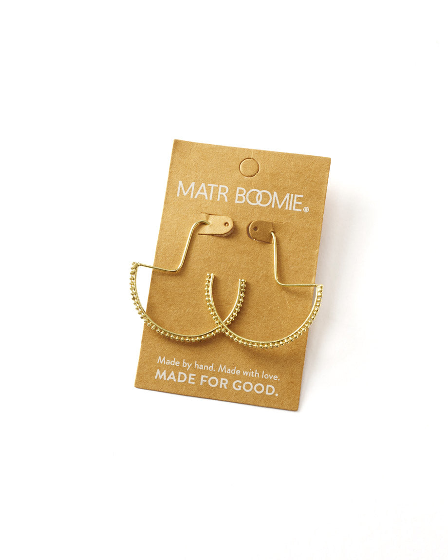 Bhavani Gold Dot Threader Earrings by Matr Boomie - Sumiye Co