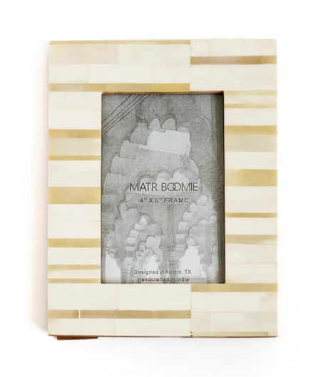 Dari Sandstone Stripe 4x6 Picture Frame - Hand Carved Bone - Sumiye Co