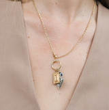 Drishti Evil Eye Dangling Charm Pendant Necklace - Sumiye Co
