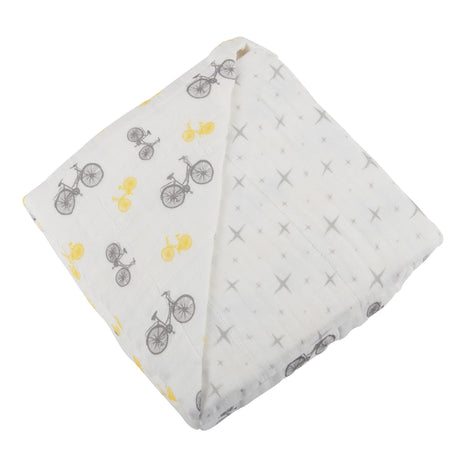 Vintage Bicycle and Northern Star Bamboo Muslin Newcastle Blanket-1