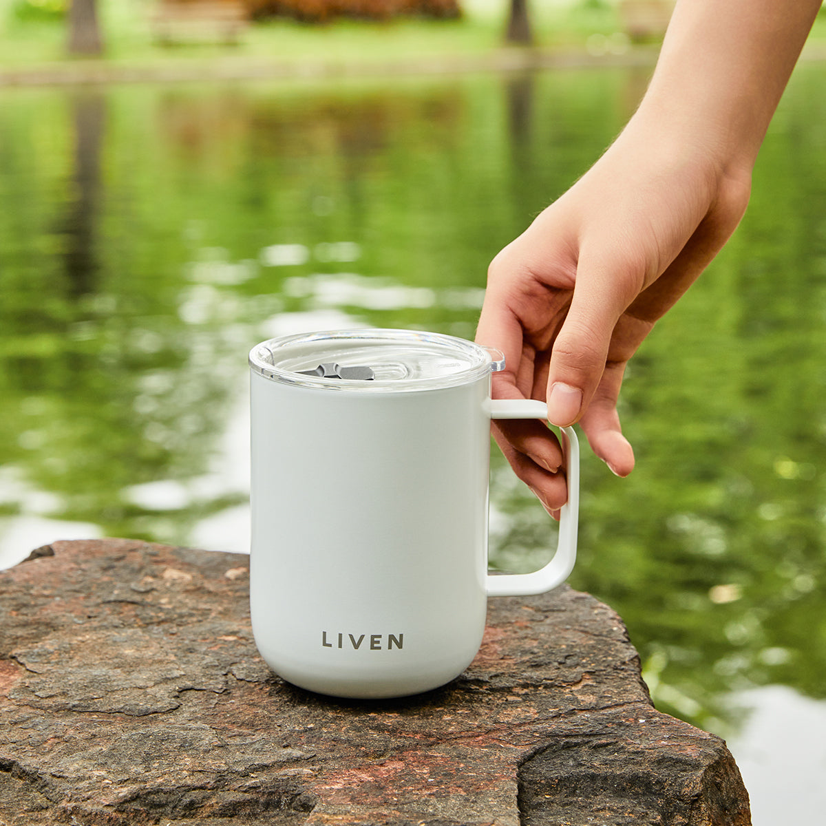 Purifying Camp Mug (16 oz) | Liven Glow™ Stainless Steel -12