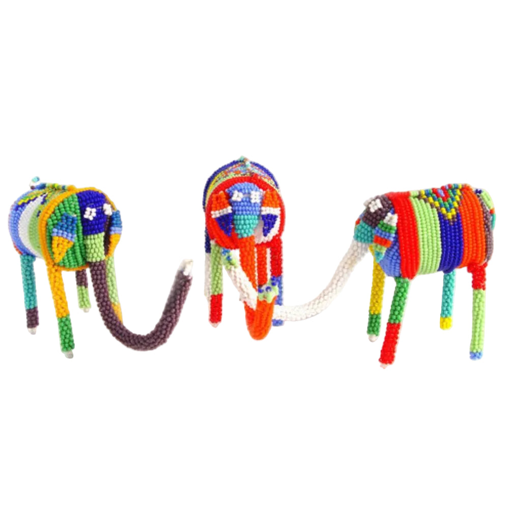 Small Beaded Elephant - Multicolor - Sumiye Co