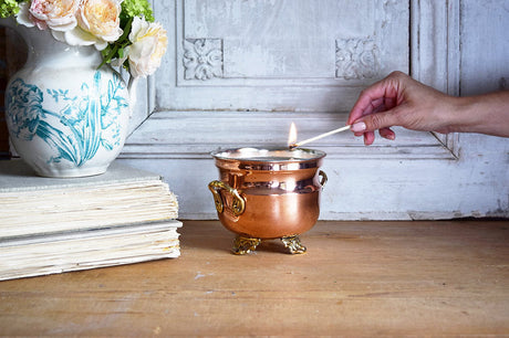 Copper Grapefruit Mint Jardinière Candle | Vintage Inspired French - Sumiye Co