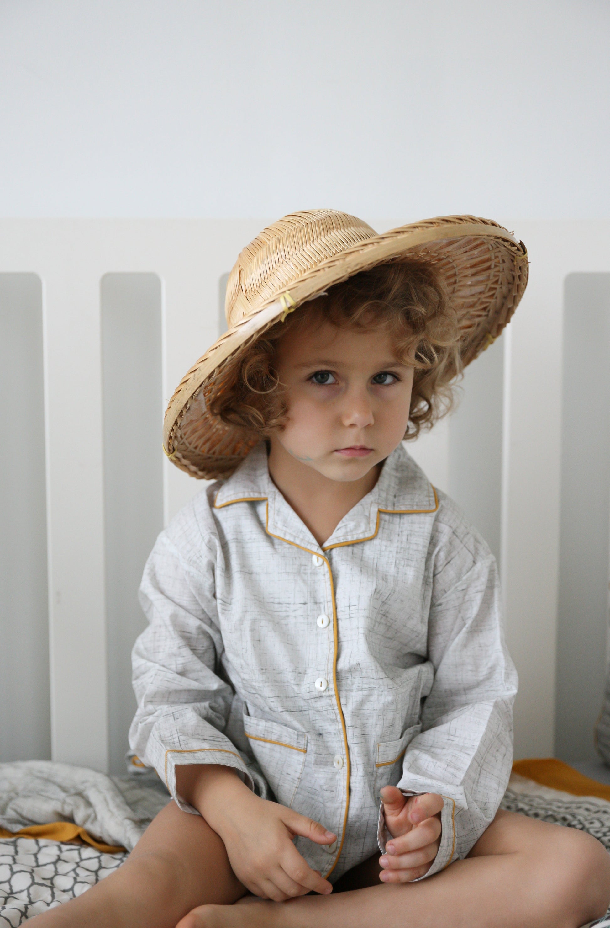 Children's Loungewear PJ Set - Brushstroke - Erawan (Grey)-1