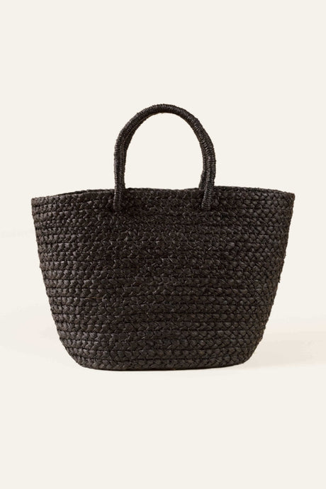 Braided Raffia Day Bag Black - Sumiye Co