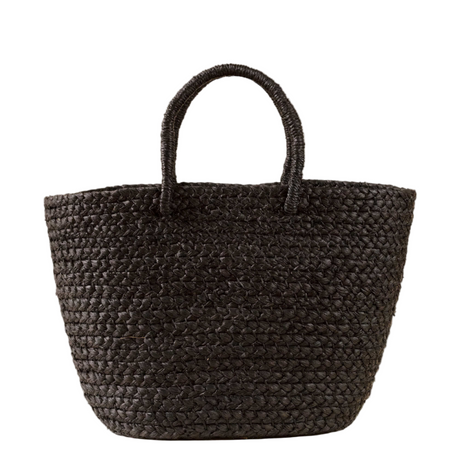 Braided Raffia Day Bag Black - Sumiye Co