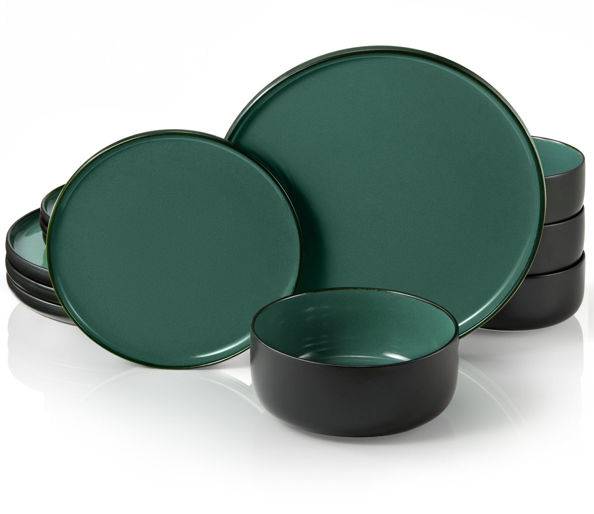 Ceramic Dinnerware Set, 12 Piece, Service for 4, Somerset Collection