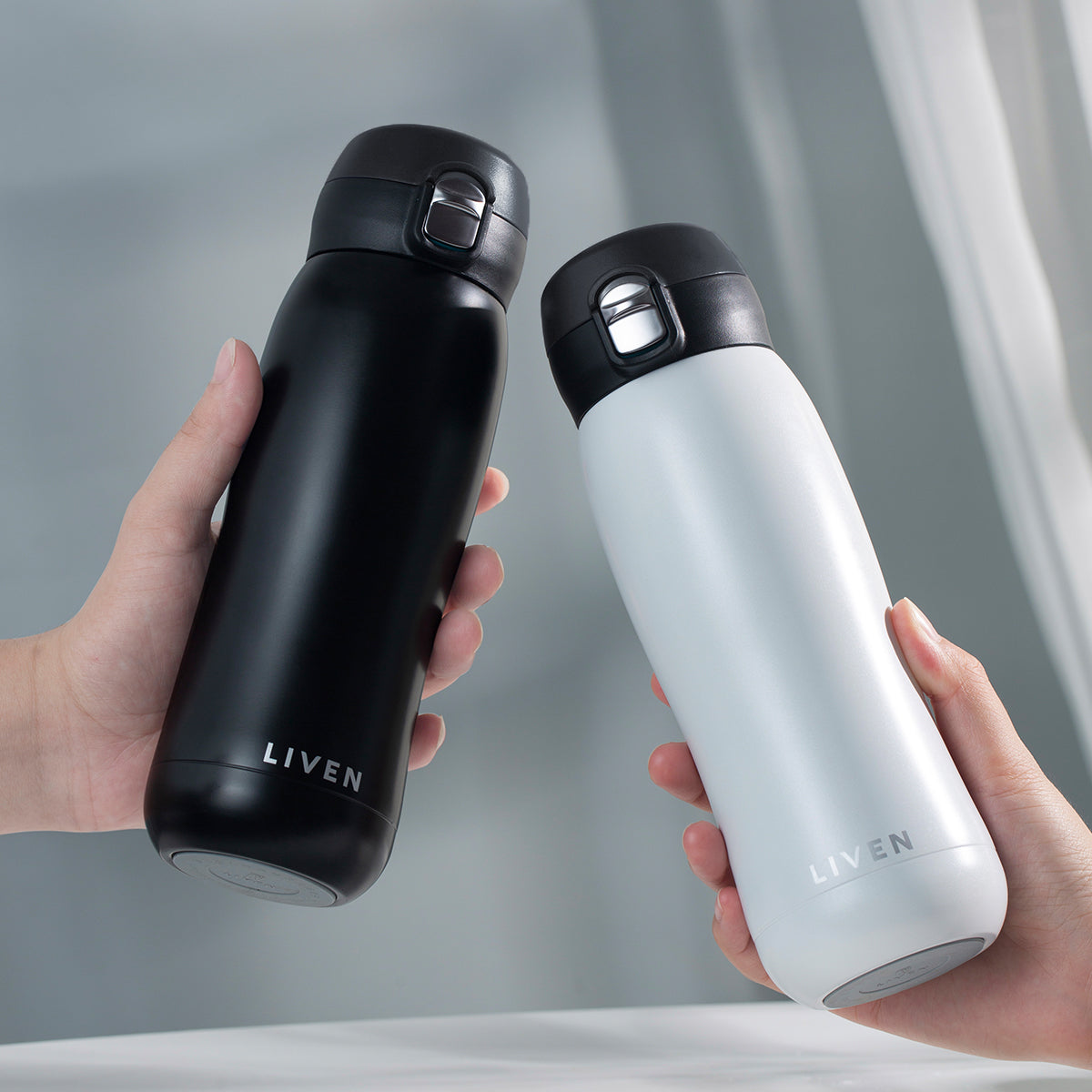 Purifying Water Bottle (17 oz ) | Liven Glow™ Insulated Stainless Steel -16