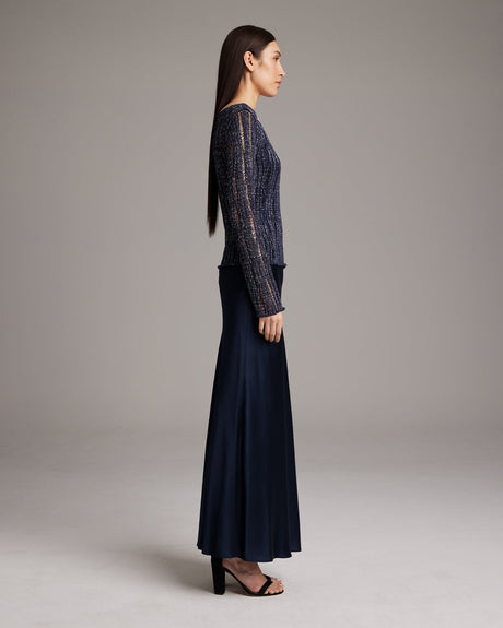 Lace Knit Boatneck Sweater - Sumiye Co