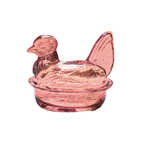 Nesting Hen Bowl & Lid - ROSE | Hand Blown Glass - Colombia - Sumiye Co