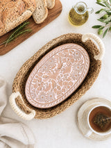 Bread Warmer & Basket - Garden Oval-1