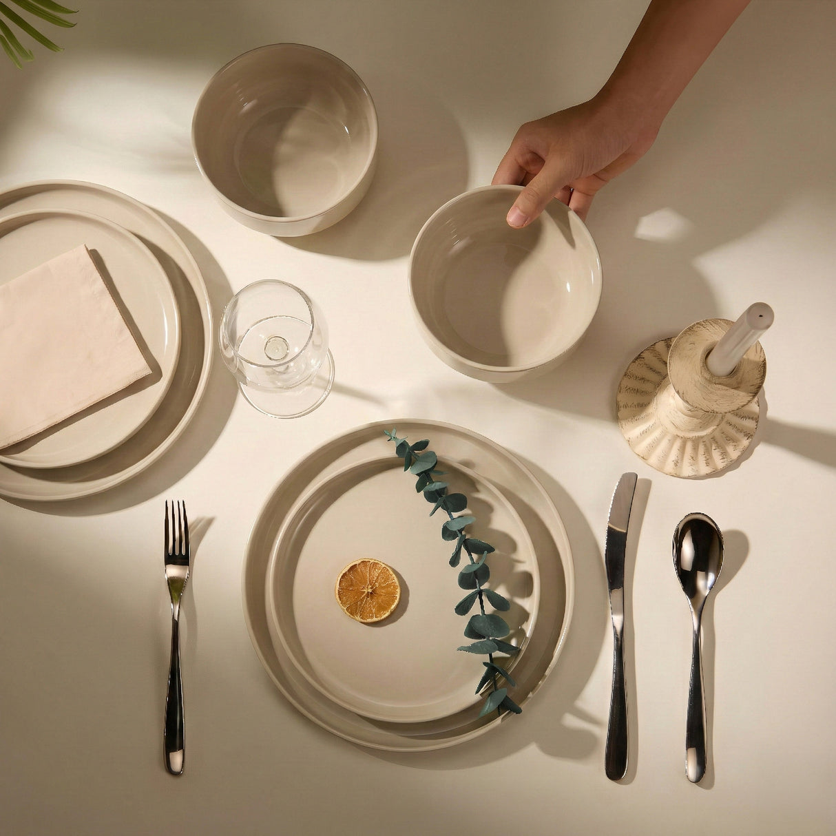 Dinnerware Set, 12 Piece Service for 4, Ceramic, Cambridge Classics