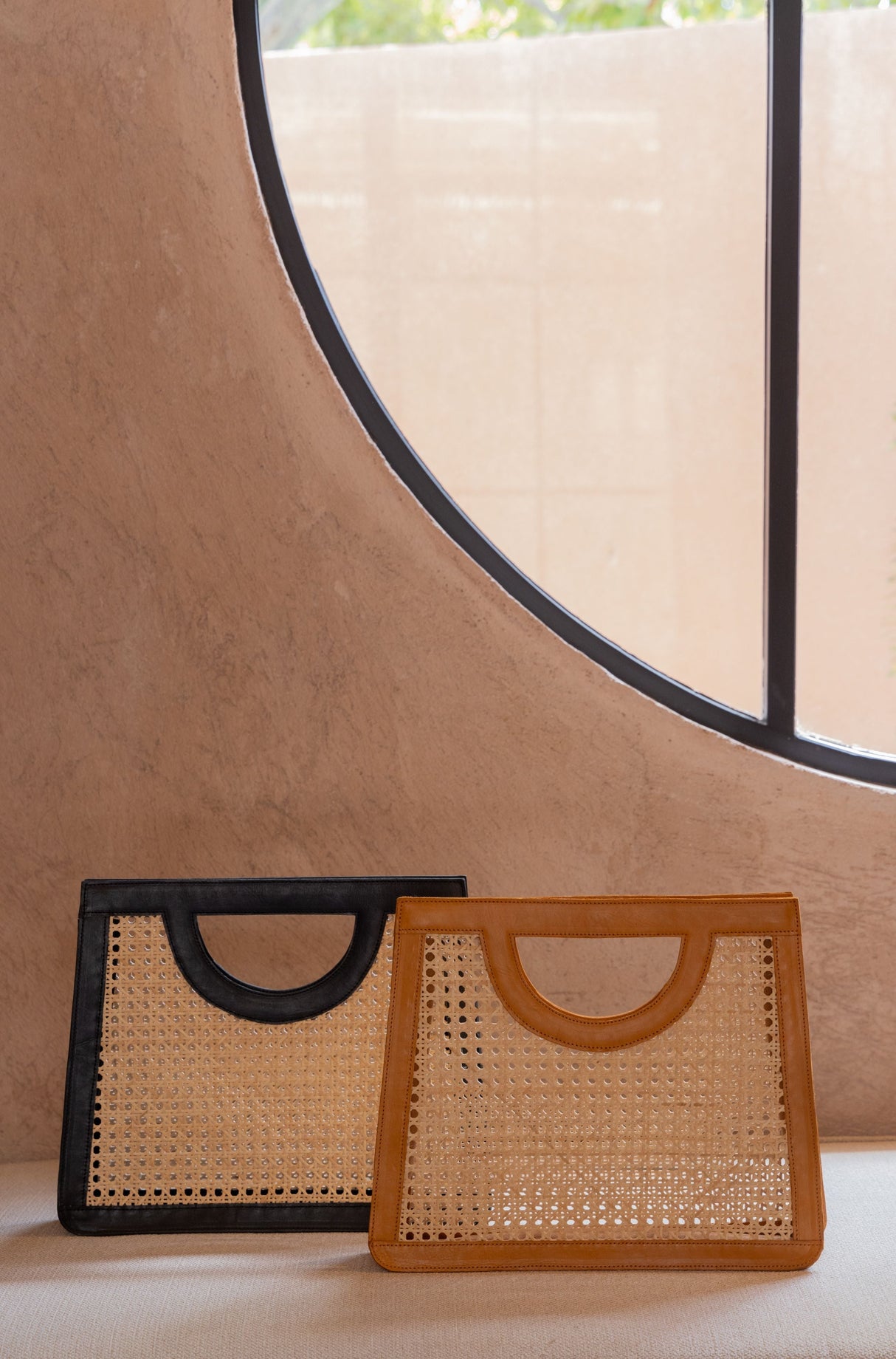 Cora Leather and Rattan Handbag - Sumiye Co