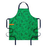 Green apron with black Goofy pattern on a white background