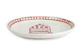 S/2 Ceramic Celebration Dessert Plate - Red