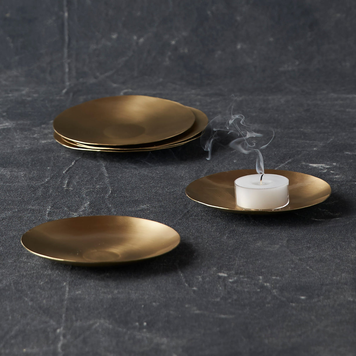 Brass Plates Extra Small Set of 6