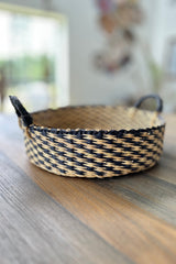 Tray Basket in Natural w/ Black Checks