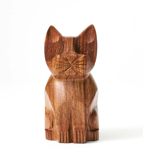 Cat Eyeglass Holder Stand - Hand Carved Wood by Matr Boomie - Sumiye Co