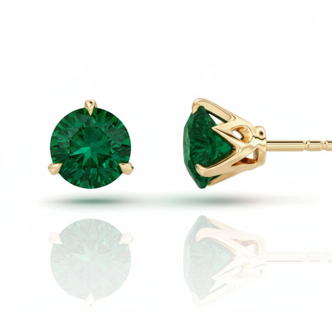 Celestia Emerald Studs-0