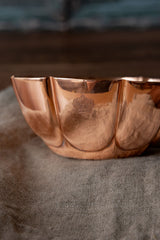 S/2 Vintage Inspired Copper Fluted Bowls with Crown Engraving