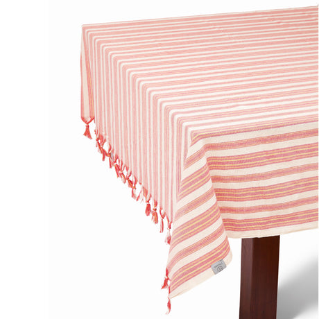 Andana Striped Tablecloth Set - Magenta - Sumiye Co