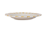 Ceramic Stripe Dinner Plate, Yellow - 10 x 10 x 1.25 Inches ( Set of 4 )