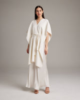 Textured Cotton Solid Kaftan - Sumiye Co