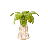 Palm Tree Woven Candle Holder - Medium - Apple Green