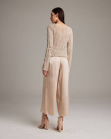 Lace Knit Boatneck Sweater - Sumiye Co