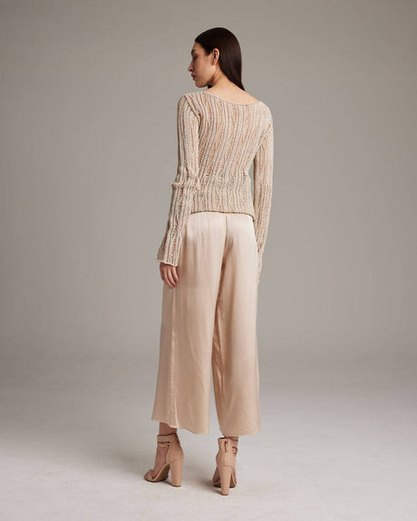 Lace Knit Boatneck Sweater - Sumiye Co