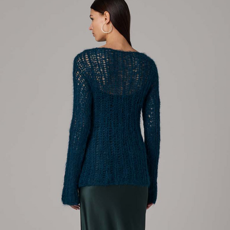 Open Mesh Boatneck Sweater - Sumiye Co